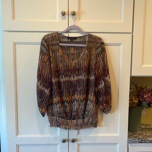 B.L.E.U. Multicolor Geometric Blouse